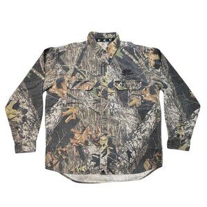 MOSSY OAK Heavy Duty‎ Camo Button-Down Shirt Mens Large Hunting Woodsman Sports
